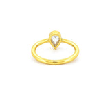 14K Gold 0.40 Carat Natural Diamond Pear Bezel Engagement Ring