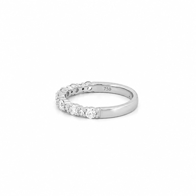 14K Gold Two Size Round Diamond Band