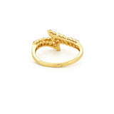 14K Gold Wrapped Two Row Single Prong Diamond Band