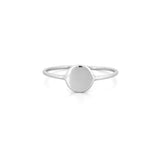 14K Gold Thin Round Signet Band