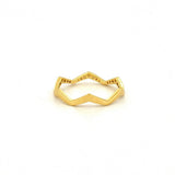 14K Gold Zig Zag Pave Diamond Band