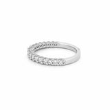 14K Gold Thin 2.5MM Diamond U-Prong Halfway Ring