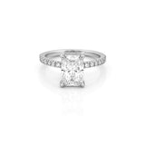 14K Gold 2.00 Carat Lab Grown Radiant Diamond Under Halo Engagement Ring