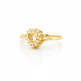 14K Gold Dainty Heart Halo Diamond Ring