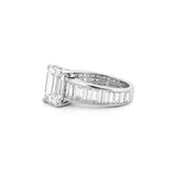 14K Gold 3.00 Carat Lab Grown Emerald Channel Set Diamond Engagement Ring