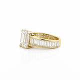 14K Gold 3.00 Carat Lab Grown Emerald Channel Set Diamond Engagement Ring