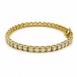 14K Gold Round Diamond Cut Natural Diamond Tennis Bracelet