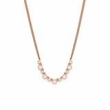 14K Gold Halo and Bezel Round Diamond Duo Chain Necklace