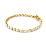 14K Gold East West 3MM Lab Grown Pear Cut Diamond Tennis Bracelet