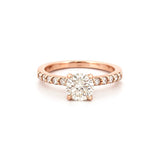 14K Gold 1.00 Carat Natural Round Diamond Prong Set Engagement Ring
