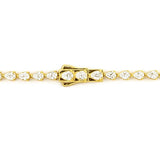14K Gold Lab Grown 21.00 Carat Sideways Pear Diamond Tennis Necklace