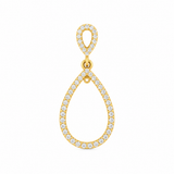 14K Gold Open Pear Dangle Diamond Pendant