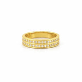 14K Gold Two Row Channel Set Diamond Band