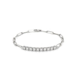 14K Gold Tennis Paper Clip Bracelet