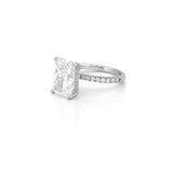 14K Gold 6.00 Carat Lab Grown Radiant Diamond Under Halo Engagement Ring