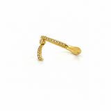 14K Gold Moon Dangle Diamond Ring