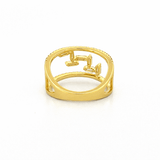 14K Gold Double Open Step Diamond Fashion Band