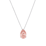 14K Gold 10.00 Carat Lab Grown Pink Diamond Pear Pendant Necklace