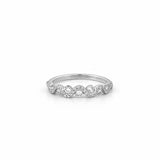 14K Gold Wavy Round Diamond Band