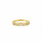 14K Gold Wavy Round Diamond Band
