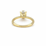 14K Gold Lab Grown 2.00 Carat Oval Diamond 3D Engagement Ring with Under Halo