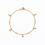 14K Gold Diamond Star and Bezel Bracelet