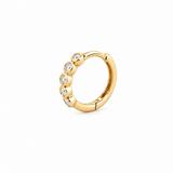 14K Gold Round Bezel Diamond Earrings