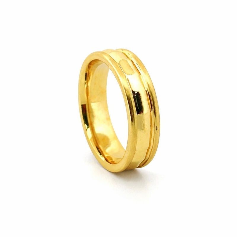 14K Gold Mens Diamond Cut Band