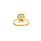 14K Gold 2.00 Carat Natural Cushion Diamond Halo Engagement Ring