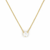 14K Gold 1.00 Carat Lab Grown Diamond Prong Set Pendant Necklace