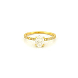 14K Gold 0.50 Carat Natural Oval Diamond Engagement Ring