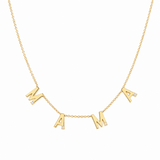 14K Gold Spaced MAMA Diamond Necklace