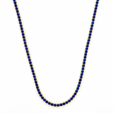14K Gold Lab Grown 16.00 Carat Sapphire Tennis Necklace