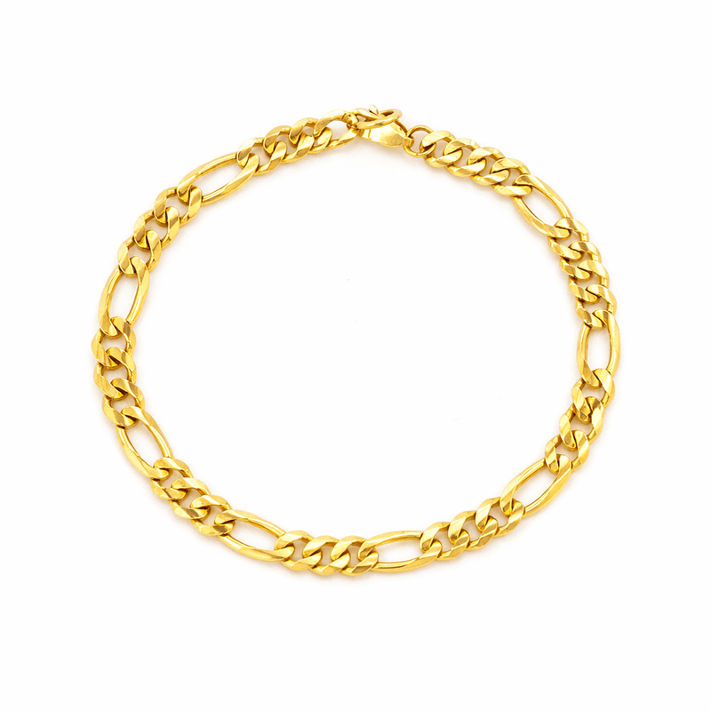 14K Gold 5.5MM Figaro Bracelet