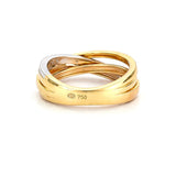 14K Tri Color Crossover Diamond X Band