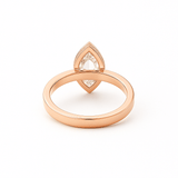 14K Gold 2.50 Carat Lab Grown Marquise Diamond Under Halo Bezel Engagement Ring
