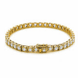 14K Gold Round Diamond Cut Natural Diamond Tennis Bracelet