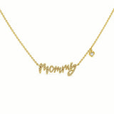 14K Gold Mommy Diamond Necklace