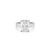 14K Gold 3.00 Carat Lab Grown Elongated Cushion Thick Solitaire Engagement Ring
