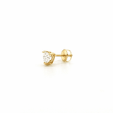 14K Gold Natural Heart Diamond Stud Earrings