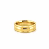 14K Gold Mens Diamond Cut Band
