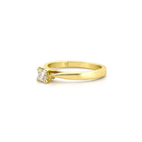 14K Gold 0.10 Carat Natural Princess Diamond Solitaire Cathedral Engagement Ring