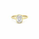 14K Gold Lab Grown 1.50 Carat Radiant Bezel Engagement Ring