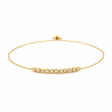 14K Gold Diamond Bezel Bolo Chain Bracelet