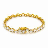 14K Gold East West Staggered Lab Grown Oval Cut Diamond Tennis Bracelet