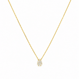 14K Gold Pear Cluster Diamond Pendant Necklace