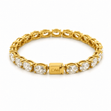 14K Gold Large Lab Grown Oval Cut Diamond Tennis Bracelet