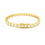 14K Gold Heart Diamond Tennis Bracelet