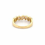 14K Gold Pear and Marquise Diamond Halo Band