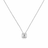 14K Gold Lab Grown Asscher Bezel Pendant Bolo Necklace